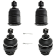 Front, Driver and Passenger Side, Upper and Lower Ball Joints