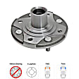 Front, Driver and Passenger Side Wheel Hub, 4 Lugs, Without Bearing, 2.2L, 4Cyl