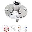 4-Wheel Set Front and Rear, Driver and Passenger Side Wheel Hubs, Front - Without Bearing; Rear - With Bearing, Non-ABS, With Rear Drum Brake