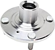 4-Wheel Set Front and Rear, Driver and Passenger Side Wheel Hubs, Front - Without Bearing; Rear - With Bearing, With Rear Disc Brake