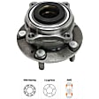 2011-2015 Kia Sorento - 2-Wheel Set Wheel Hubs, 5 Lugs, with Bearing, 5 x 4.5 in. Bolt Pattern, (AWD, Front or Rear, Driver and Passenger Side )/(FWD, Front, Driver and Passenger Side)