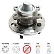 2-Wheel Set Rear, Driver and Passenger Side Wheel Hubs, With Bearing, Non-ABS, 4 x 1 mm Bolt Pattern