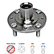 2-Wheel Set Front, Driver and Passenger Side Wheel Hubs, without Bearing, FWD, Non-ABS