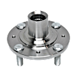 4-Wheel Set Front and Rear, Driver and Passenger Side Wheel Hubs, Front, Without Bearing/Rear, With Bearing, For Models with Rear Drum Brake, FWD