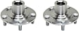 Front, Driver and Passenger Side Wheel Hub, 5 Lugs, Without Bearing