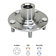 Front and Rear, Driver and Passenger Side Wheel Hub, 5 Lugs, Front - Without Bearing; Rear - With Bearing