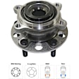 2015 Hyundai Equus Ultimate - Front and Rear, Driver and Passenger Side Wheel Hub, RWD, 5 Lugs, With Bearing, With Sensor