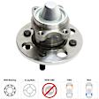 4-Wheel Set Front and Rear, Driver and Passenger Side Wheel Hubs, Front - Without Bearing; Rear - With Bearing, Non-ABS