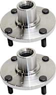 Front, Driver and Passenger Side Wheel Hub, 4 Lugs, Without Bearing