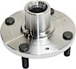 Front, Driver and Passenger Side Wheel Hub, 4 Lugs, Without Bearing