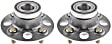 2-Wheel Set Rear, Driver and Passenger Side Wheel Hubs, With Bearing, Naturally Aspirated, SOHC, GAS, With Rear Drum Brakes, Without ABS Brakes