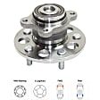 2-Wheel Set Rear, Driver and Passenger Side Wheel Hubs, With Bearing, 5 x 4.5 in. Bolt Pattern, Hybrid/Hybrid-L/(GX, 2012) Models