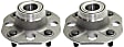 2-Wheel Set Rear, Driver and Passenger Side Wheel Hubs, With Bearing, Non-ABS, With Rear Drum Brake