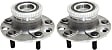2-Wheel Set Rear, Driver and Passenger Side Wheel Hubs, With Bearing, 50-teeth tone ring; 3.31 in. ABS Tone Ring Diameter