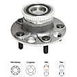 2-Wheel Set Rear, Driver and Passenger Side Wheel Hubs, With Bearing, 50-teeth tone ring; 3.31 in. ABS Tone Ring Diameter