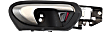 Front, Driver and Passenger Side Black bezel with silver lever Interior Door Handle, Coupe