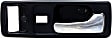 Front, Driver and Passenger Side Interior Door Handles, Dark blue bezel with chrome lever, With Door Lock Hole, Coupe, USA Built Vehicle, With Power Door Locks