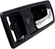 Front, Driver and Passenger Side Interior Door Handles, Dark blue bezel with chrome lever, With Door Lock Hole, Coupe, USA Built Vehicle, With Power Door Locks