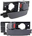 Front, Driver and Passenger Side Interior Door Handles, Gray, With door lock button