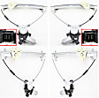 Front, Driver and Passenger Side Window Regulators, Power, Coupe, For Models With Anti-Pinch Protection