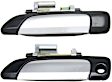 Front And Rear, Driver Side Chrome Lever with Smooth Black Bezel Exterior Door Handle, Front Driver Side - With Key Hole; Rear Driver Side - Without Key Hole, Sedan