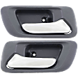 Rear, Driver and Passenger Side Interior Door Handles, Gray bezel with chrome lever, Without Door Lock Hole