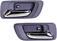 Rear, Driver and Passenger Side Interior Door Handles, Blue bezel with chrome lever, Without Door Lock Hole