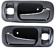Rear, Driver and Passenger Side Interior Door Handles, Gray, With Door Lock Hole