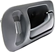 Rear, Driver and Passenger Side Interior Door Handles, Gray, With Door Lock Hole