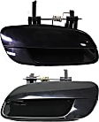 Rear, Driver and Passenger Side Exterior Door Handles, Smooth Black, Without Key Hole