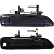 Front and Rear, Passenger Side Exterior Door Handles, Smooth Black, Front Passenger Side - With Key Hole; Rear Passenger Side - Without Key Hole