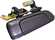 Front and Rear, Passenger Side Exterior Door Handles, Smooth Black, Front Passenger Side - With Key Hole; Rear Passenger Side - Without Key Hole