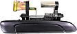 Front and Rear, Passenger Side Exterior Door Handles, Smooth Black, Front Passenger Side - With Key Hole; Rear Passenger Side - Without Key Hole