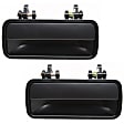 Rear, Driver and Passenger Side Smooth Black Exterior Door Handle, Without Key Hole
