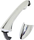 Rear, Driver and Passenger Side Chrome Exterior Door Handle, Without Key Hole