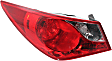 Driver and Passenger Side, Outer Halogen Tail Lights, with Bulbs, Clear and Red Lens, Except Hybrid Model, CAPA Certified