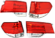 Driver and Passenger Side, Inner and Outer Tail Lights, Inner - with Bulbs, Outer - without Bulb, Halogen, 4-Door