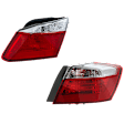 Passenger Side, Inner and Outer Halogen Tail Light, With bulb(s), OE Replacement, Sedan