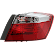 Passenger Side, Inner and Outer Halogen Tail Light, With bulb(s), OE Replacement, Sedan