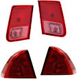 Driver and Passenger Side, Inner and Outer Halogen Tail Light, With bulb(s), OE Replacement