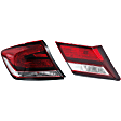 Driver Side, Inner And Outer Halogen Tail Light, With bulb(s), OE Replacement, CAPA Certified