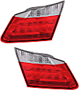 Driver and Passenger Side, Inner Tail Lights, with Bulbs, LED, Sedan, Mounts on Trunk Lid