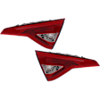 Driver and Passenger Side, Inner Tail Lights, with Bulbs, Halogen, Mounts on Luggage Lid, CAPA CERTIFIED