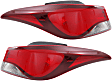 2014-2016 Hyundai Elantra - Driver and Passenger Side, Outer Tail Lights, with Bulbs, Halogen, Mounts on Body, USA Built Vehicle