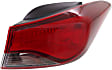2014-2016 Hyundai Elantra - Driver and Passenger Side, Outer Tail Lights, with Bulbs, Halogen, Mounts on Body, USA Built Vehicle