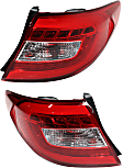 2015-2017 Hyundai Sonata - Driver and Passenger Side, Outer Tail Lights, with Bulbs, LED, Mounts on Body