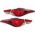 Driver and Passenger Side, Inner and Outer Tail Lights, with Bulbs, Halogen/LED Combo, USA Built Vehicle