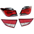 Driver and Passenger Side, Inner and Outer Tail Lights, with Bulbs, Halogen/LED Combo, USA Built Vehicle
