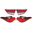 Driver and Passenger Side, Inner and Outer Halogen/LED Combo Tail Light, With bulb(s), OE Replacement