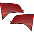 Driver and Passenger Side, Inner Tail Lights, without Bulb, Halogen, Sedan, Mounted on Luggage Lid